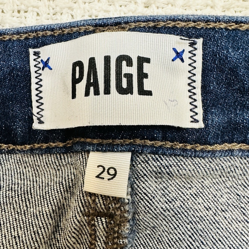 PAIGE Skyline Skinny Jeans Women's - Dark Wash Stretch‎ Blue Denim Pants Sz 29 - Picture 3 of 15